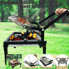 Portable 360°Rotating Charcoal Grill with Flipping Basket Folding Barbecue Grill