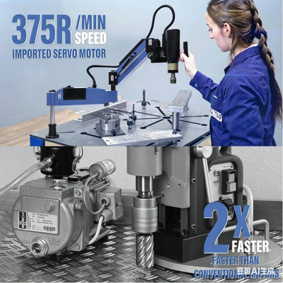 Electric Threading Machine Drilling Threading M3-M16 Universal 360° Flexible Arm