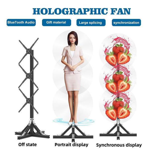 3*50cm 3D Holographic Fan Hologram Projector LED Photo Video Advertising Display