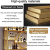 3-Tier Metal Wine Rack w/LED Light Wine Bottle Shelf For Home Bar Display 1.2m