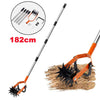 2in1Rotary Cultivator Garden Rotary Tiller Adjustable Stainless Steel Poles Hand