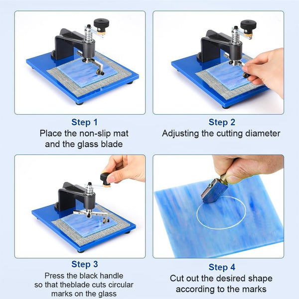 Glass Cutters Tools Circular Cutting Tool for Stained & Thick Glass DIY Crafting