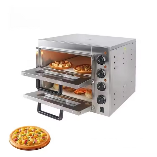 Commercial Pizza Oven Countertop Double Deck Grill Bread Baking Furnace Indoor