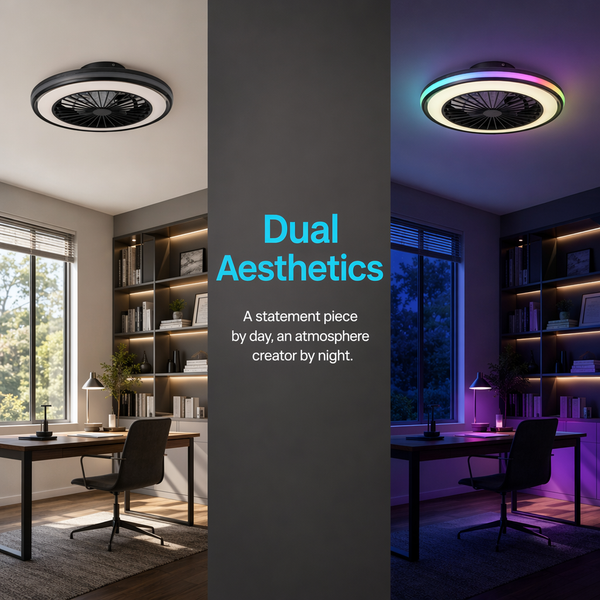 Modern Ceiling Fans Light LED Lights 6 Speeds App + Remote Control 3000K-6000K