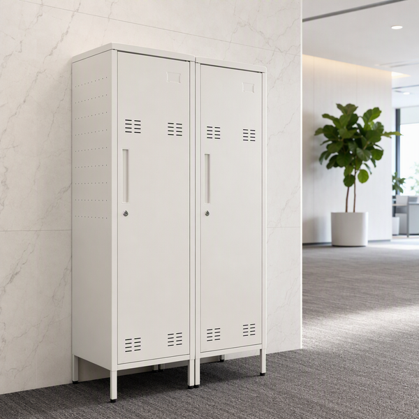 Single Tier Standard Metal Locker Office Storage Cabinet Tallboy Bedroom Black