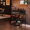 3-Tier Metal Wine Rack Wine Bottle Storage Shelf Display Cabinet for Home Bar AU