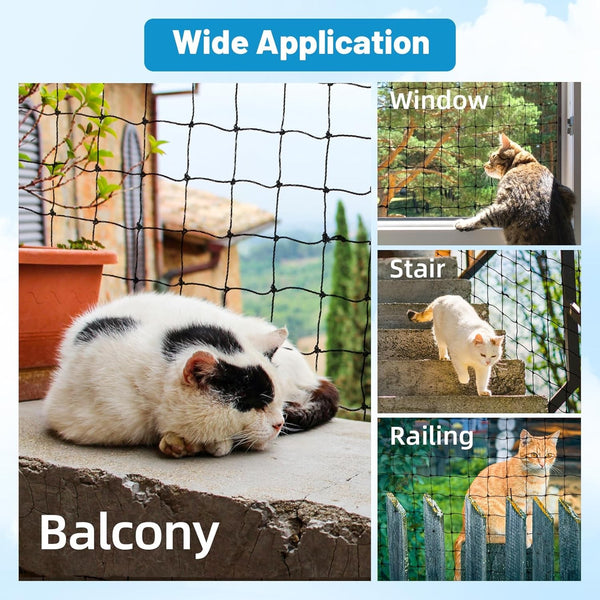 3*10M Cat Enclosure Netting Low Visibility Garden Balcony Pet Net Bite-Resistant