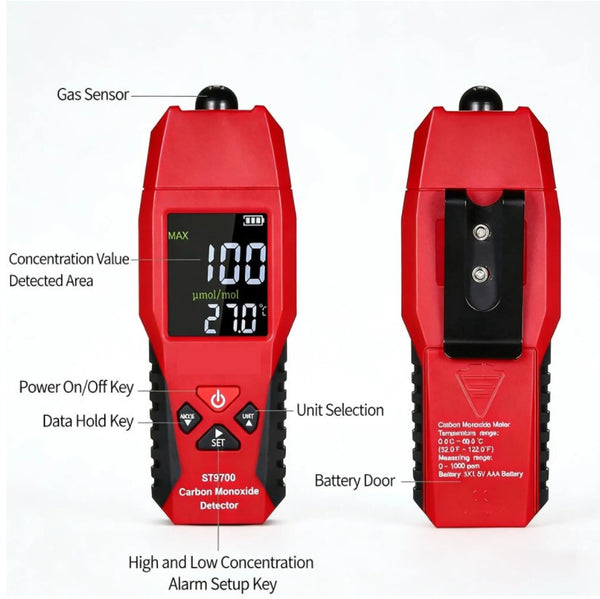Portable CO Gas Detector Gas Detector Monoxide CO Gas Leak Alarm Detector