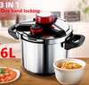 Pressure Cooker 6L Explosion-Proof One-Hand Locking Induction Compatible 100Kpa