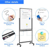 Magnetic Mobile White Board 90*60cm Double Sided Erase Board Rolling ON Wheels