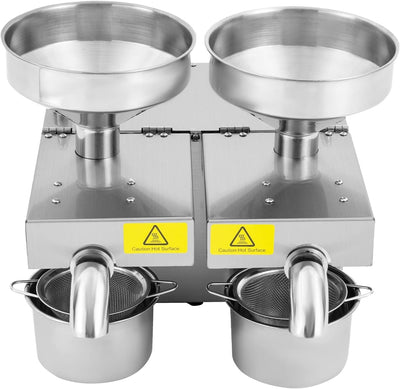 Electric Oil Press Machine 1500W Double Outlets Stainless Steel Oil Expeller AU