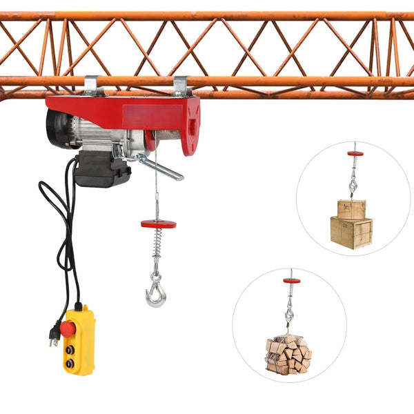 800kg Electric Hoist Winch 10m/min Electric Lift with Remote Control  Rope Tool