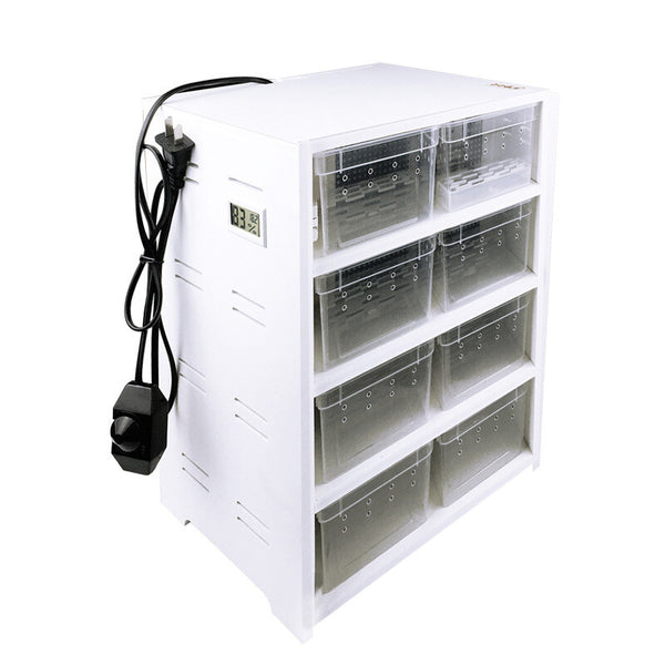 8 Grid Reptile Breeding Cabinet w/ 25W Heating Pad Hygrometer for Small Reptiles