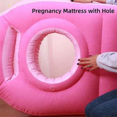 Pregnancy Mattress Inflatable Pillow Full Body Maternity Airbed with Hole Gifts