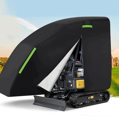 Mini Excavator Cover Waterproof Zippered Excavators Cover for Bobcat E20 Black