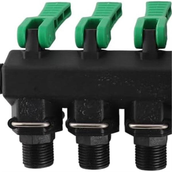 3 Way Hose Splitter Valve Agricultural Sprayer Control Shut Off  Pressure Gauge