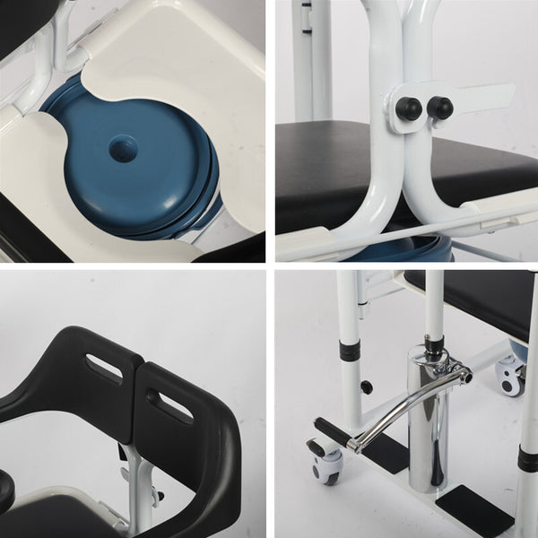 Lift Transfer Chair Patient Wheelchair+Assist Rise Lifter Hydraulic Lift Chair