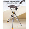 Folding Cane Seat Walking Stick Tripod Anti-Slip Portable for Seniors Hiking AU