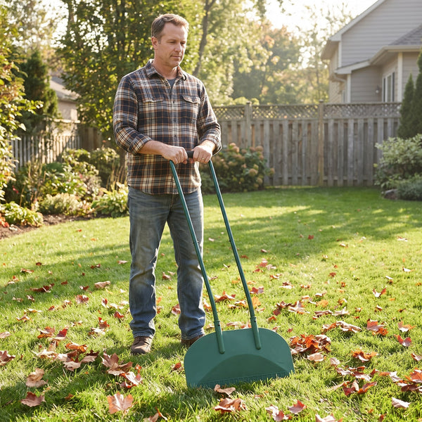 Long Handle Metal Leaf Grabber Rake Leaf Collector for Yard Work Labor-Saving