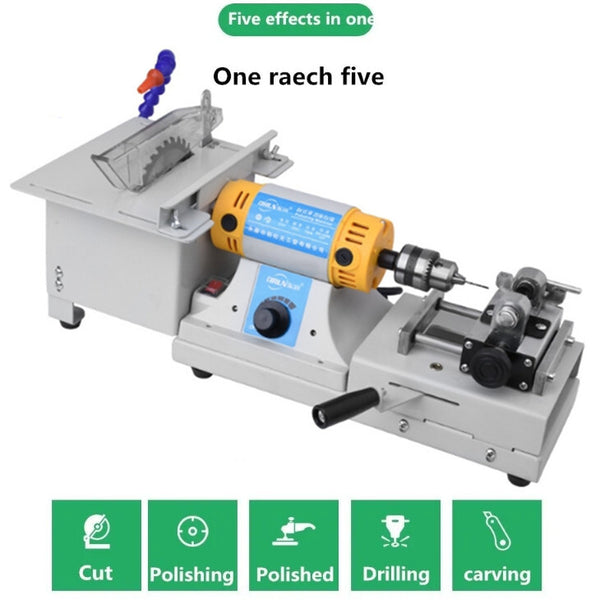 220V Gem Lathe Polisher Carving Machine Table Saw Punching Grinding Machine