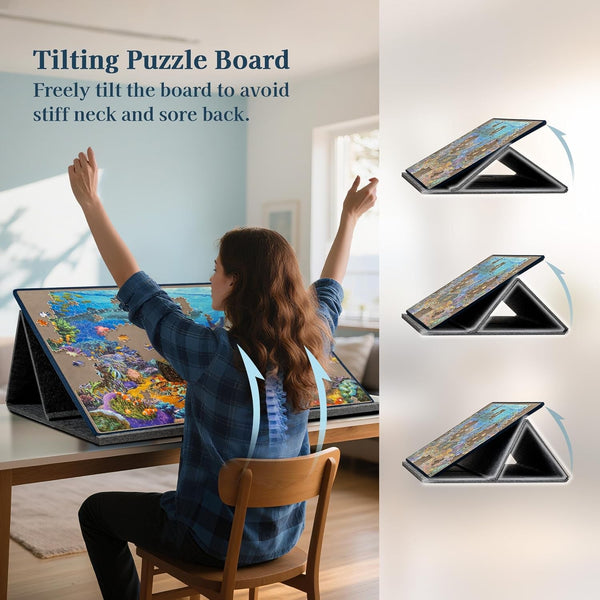 1000pcs jigsaw Puzzle Board Portable Felt Puzzle Plateau 6 Sorting Puzzle-trays