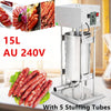 15L Electric Sausage Filler 5 Nozzles Sausage Maker Meat Stuffer Stainless Steel