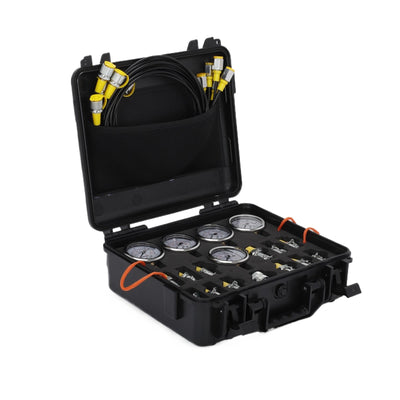 Hydraulic Pressure Test Kit 5 Gauges 5 Test Hoses 13 Couplings 14 Tee Connectors