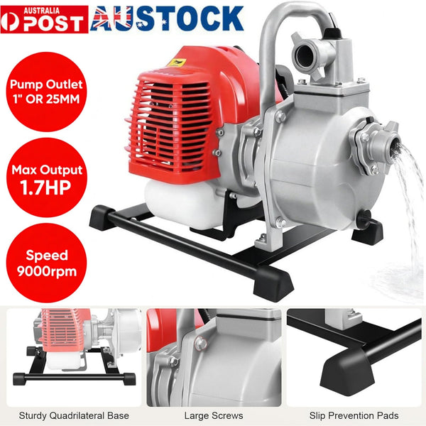1 Inch 1.7HP Petrol High Flow Water Transfer Pump Irrigation Fire Petrol 42.5CC