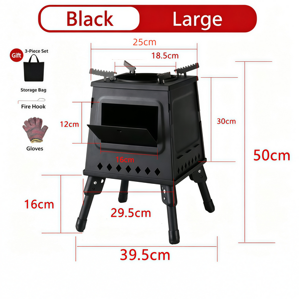 Camping Wood Stove Portable Wood Burning Stove Folding Camp Heat Outdoor Stove