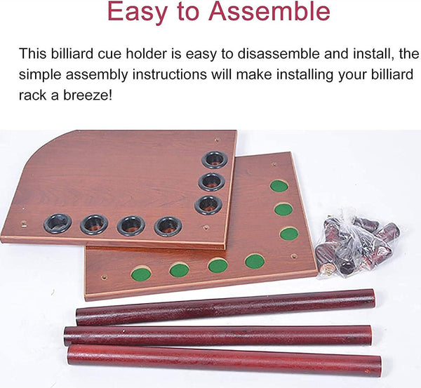 Wooden Pool Billiard Corner 7 CUE STAND Rack Durable Pool Cue Rack Holder AU