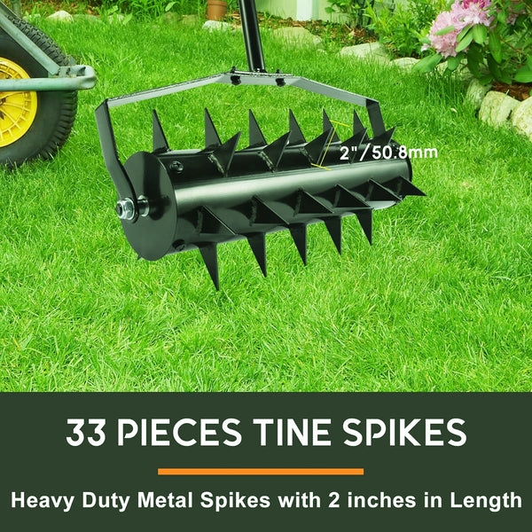 Rolling Lawn Aerator Lawn Aerator Tool Heavy Duty Lawn Soil Penetrator for Yard