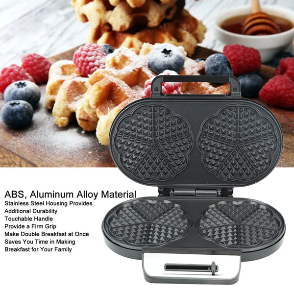 Electric Waffle Maker 10 Heart Shaped Waffles Nonstick Baker Breakfast Snacks