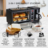 3-in-1 Breakfast Station Includes Coffee Maker Non-Stick Griddle Toaster Oven
