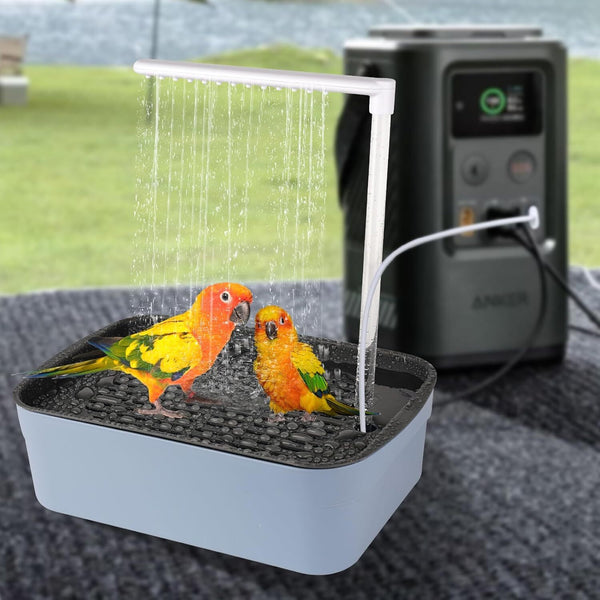 Automatic ABS Bird Bath Shower with Circulating Faucet Parrot Bathtub Cockatiel