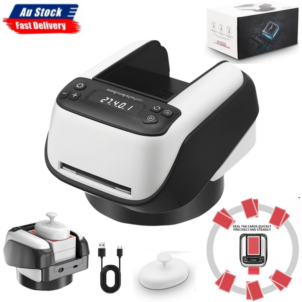 2in1 Automatic Card Shuffler and Dealer Machine 360° Rotating Deal Poker Sorter