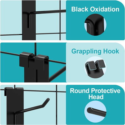 12pcs 4 Inch Gridwall Hooks Display Hanging Hook for Grid Wall Panel Storage
