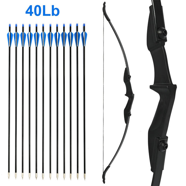 53" Archery 40lbs Takedown Recurve Bow and Arrow Set with Quiver for Hunting AU