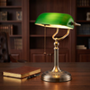 Classical Banker Desk Lamp Pull Chain Switch Green Glass Light Home Deco AU Plug