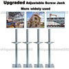4 Pcs Scaffolding Adjustable Leveling Jack Steel Screw Large Bearing Capacity
