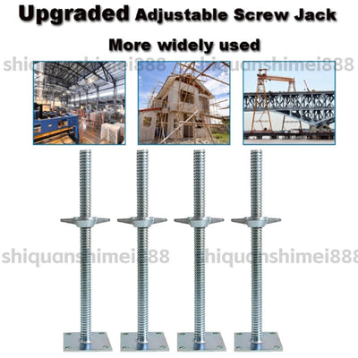 4 Pcs Scaffolding Adjustable Leveling Jack Steel Screw Large Bearing Capacity