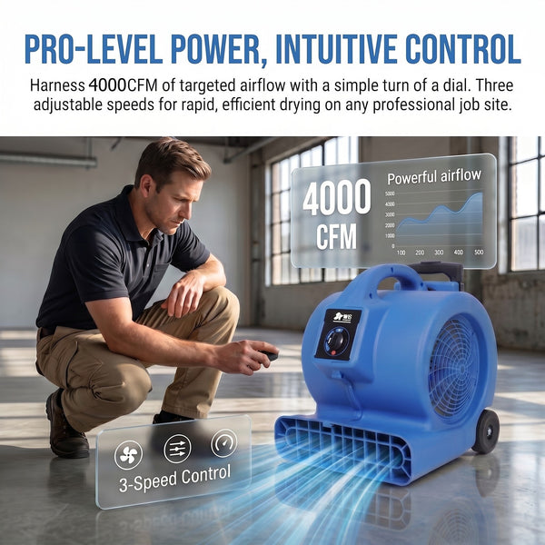 1200W Portable Air Blower Carpet Dryer for Home Shop Factory w/ 3.6m Cable AU