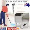 Commercial Mop Sink Stainless Steel Utility Sink Floor Mounted 45*41*55cm w/Leg