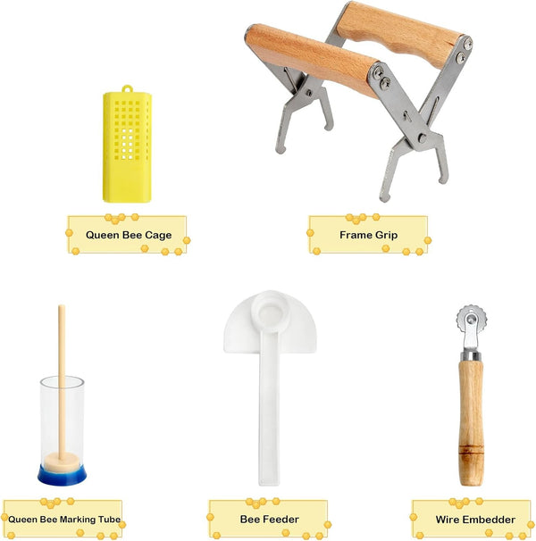 12pcs Beekeeping Equipment Beekeeper Suit Protective Tools with Gloves Beekeeper