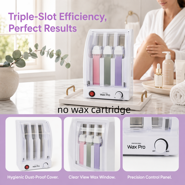 3 Cartridge Roll-On Wax Heater Depilatory Waxing Warmer 100W For Hair Removal AU