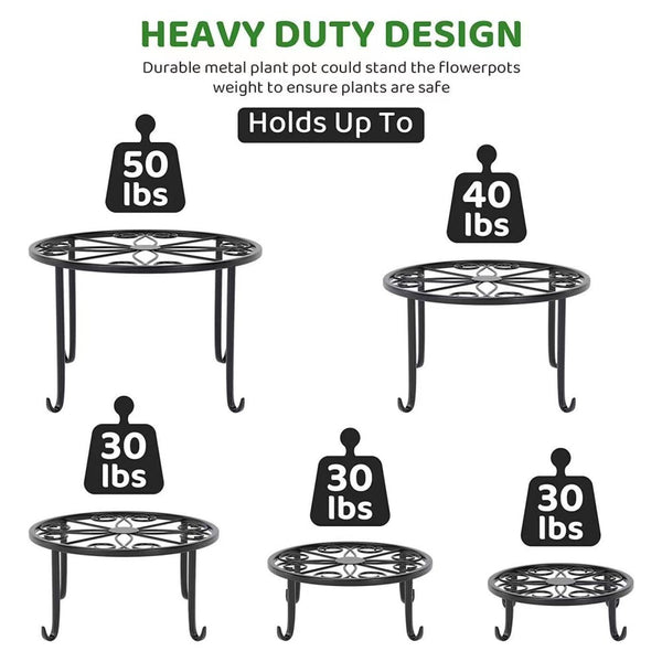 5 Pack Plant Stand Heavy Duty Outdoor Indoor Flower Pots Holder Metal 5 Sizes AU