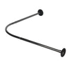 SUS304 Curved Shower Curtain Rod Black Stainless Steel 90-130cm Extendable AU
