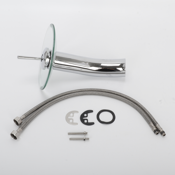 Basin Faucet Modern Round Waterfall Faucet Hot Cold Tall Bathroom Faucet WELS