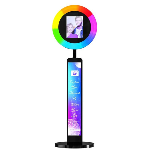 175cm 360° Photo Booth Machine Selfie Digital Portable PhotoBooth with LED Light