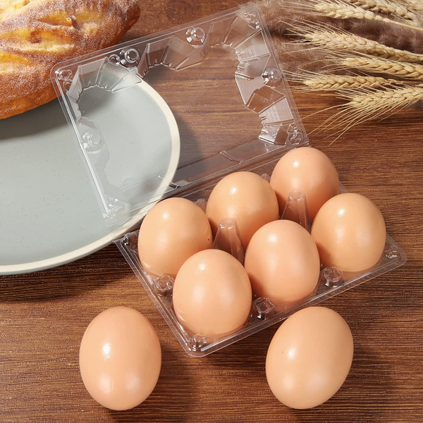 100X Large Egg Cartons 6/12 Eggs Holder PET Empty Chicken Egg Tray Freezer Safe