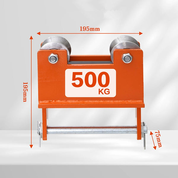 500KG Pipe Beam Trolley Manual Push Lifting Round Tube Sports Car For 50mm Pipe
